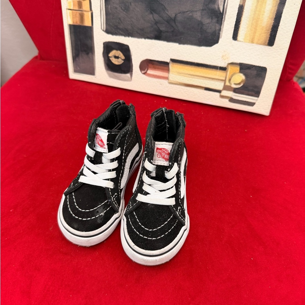 Vans Kids Black and White High-Top Sneakers